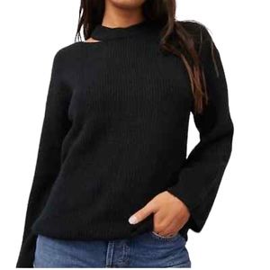 NWT Rails Alexi Black Cut Out Sweater Size Small